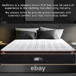 Bedstory 10in Mattress Pocket Spring Memory Foam Hybrid Mattresses 4ft6 Double