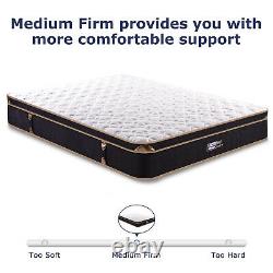 Bedstory 10in Mattress Pocket Spring Memory Foam Hybrid Mattresses Double 4ft6