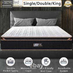 Bedstory 25cm Pocket Sprung Memory Foam Single Double King Mattress 5ft 4ft6 3ft