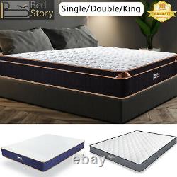 Bedstory Pocket Spring Memory Foam 3ft Single 4ft6 Double Mattress King Size 5ft