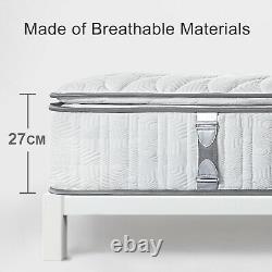 Bedstory Single Double Memory Foam Pocket Sprung Mattress 7 Zones 10in 11in