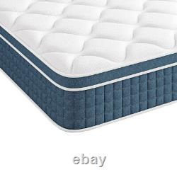 Blue Memory Foam Mattress Sprung Matress 3ft Single 4ft6 Double 5ft 6ft King