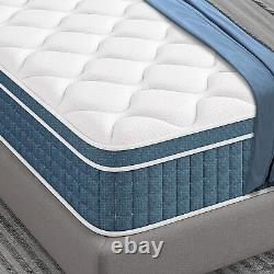 Blue Memory Foam Mattress Sprung Matress 3ft Single 4ft6 Double 5ft 6ft King