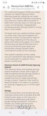 Brand New Dusk Double Mattress Never Opened Memory Foam Pocket Sprung