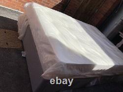 Brand new grey double bed base & pocket sprung memory foam mattress