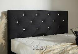 Chesterfield Velvet 3 Drawer Storage Bed & Memory Foam Mattress, Double & King