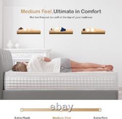 Comfortable 3FT Memory Foam Mattress Medium Firm, 300 Pocket Coils 90x190CM