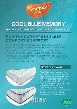 Cool Blue Memory Foam Pocket Sprung Matrah Mattress 2ft 3ft 4ft 4ft6 5ft 6ft