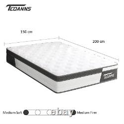 Cool Memory Foam Mattress Pocket Sprung Mattress Orthopaedic Luxury King 5FT Bed