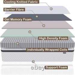 Deegari Double Mattress 4ft6 135x190x25cm Pocket Sprung Memory Foam Medium Firm