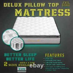 Deluxe Cool Gel Memory Foam Pillow Top Pocket Spring Quilted Mattress