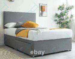 Divan Bed + Memory Foam Mattress + Headboard 3FT 4FT6 Double 5FT King Size