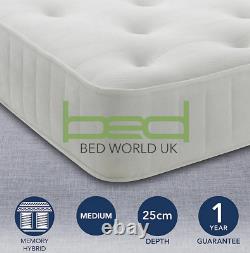 Divan Bed + Memory Foam Mattress + Headboard 3ft Single 4ft6 Double 5ft King
