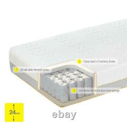 Dormeo Hybrid Mattress Kingsize 150X200x24cm Memory Foam Pocket Springs Free P&P