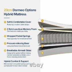 Dormeo Hybrid Mattress Small Double Memory Foam Pocket Spring Orthopaedic UK