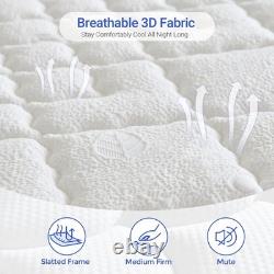 Dosleeps Double Mattress 4FT6 10 Memory Foam & Pocket Sprung 9 Zone Orthopedic