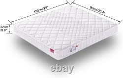 Dosleeps Single Mattress 3FT 9-Zone Pocket Sprung Mattress with Memory Foam and