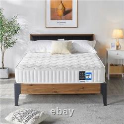 Double Bed Mattress Memory Foam Pocket Sprung Mattress with Tencel Cover White
