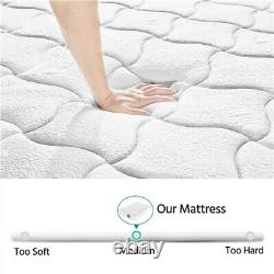 Double Bed Mattress Memory Foam Pocket Sprung Mattress with Tencel Cover White