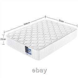 Double Bed Mattress Memory Foam Pocket Sprung Mattress with Tencel Cover White