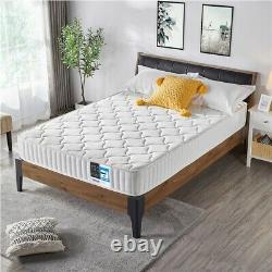 Double Bed Mattress Memory Foam Pocket Sprung Mattress with Tencel Cover White