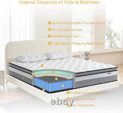 Double Hybrid Mattress Memory Foam Pocket Spring Medium Firm 135x190cm