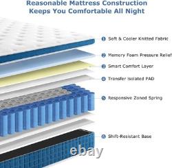 Double Hybrid Mattresses 4FT6, 10.6 inch Memory Foam & Pocket Spring 135x190x2