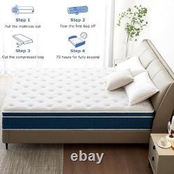 Double Hybrid Mattresses 4FT6, 10.6 inch Memory Foam & Pocket Spring 135x190x2