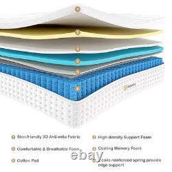 Double Mattress, 10.2 INCH Hybrid Memory Foam and Individually Pocket