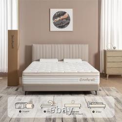 Double Mattress 10.6 Inch, Memory Foam Hybrid Double Mattress, Zoned Coil Pocket