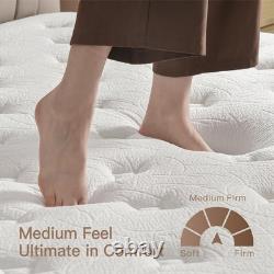 Double Mattress 10.6 Inch, Memory Foam Hybrid Double Mattress, Zoned Coil Pocket