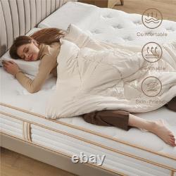 Double Mattress 10.6 Inch, Memory Foam Hybrid Double Mattress, Zoned Coil Pocket