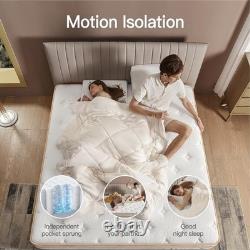 Double Mattress 10.6 Inch, Memory Foam Hybrid Double Mattress, Zoned Coil Pocket
