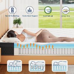 Double Mattress 10.6 Inch, Memory Foam Pocket Sprung Mattress 4FT6, Medium Firm