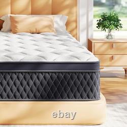 Double Mattress 10.6 inch, Memory Foam Pocket Sprung Mattress 4FT6, Medium Firm
