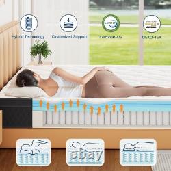Double Mattress 10.6 inch, Memory Foam Pocket Sprung Mattress 4FT6, Medium Firm