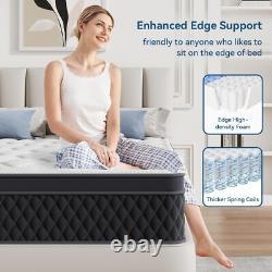 Double Mattress 10.6 inch, Memory Foam Pocket Sprung Mattress 4FT6, Medium Firm