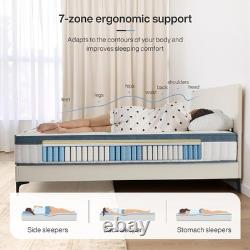 Double Mattress 135cm x190cm, 25cm Deep Memory Foam & Pocket Spring Mattress