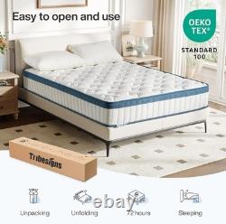 Double Mattress 135cm x190cm, 25cm Deep Memory Foam & Pocket Spring Mattress