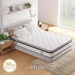 Double Mattress 4FT6, 10.6 Inch Gel Memory Foam Pocket Sprung Orthopedic