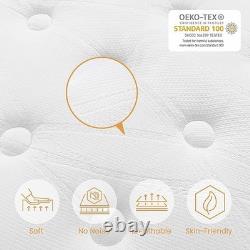 Double Mattress 4FT6, 10.6 Inch Gel Memory Foam Pocket Sprung Orthopedic Teosli