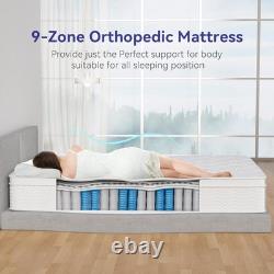Double Mattress 4FT6 10.8 Memory Foam Pocket Spring 9-Zone Orthopedic Medium Fi