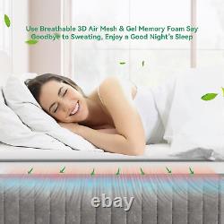 Double Mattress 4FT6, 10 Inch Medium Firm Gel Memory Foam Pocket Sprung Hybrid M