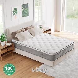 Double Mattress 4FT6, 10 Inch Medium Firm Gel Memory Foam Pocket Sprung Hybrid M