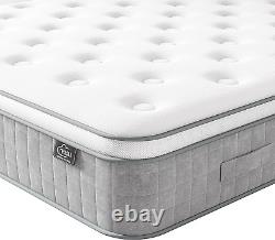 Double Mattress 4FT6, 10 Inch Medium Firm Gel Memory Foam Pocket Sprung Hybrid M