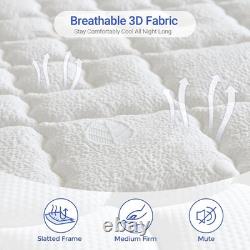 Double Mattress 4FT6 10 Memory Foam & Pocket Sprung 9-Zone Orthopedic Suppo
