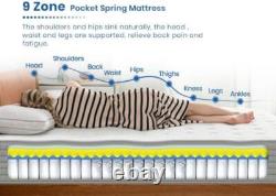 Double Mattress 4FT6 8Inch Memory Foam Pocket Sprung Individually Pocket Springs