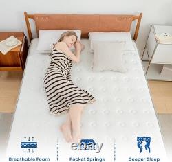 Double Mattress 4FT6 8Inch Memory Foam Pocket Sprung Individually Pocket Springs