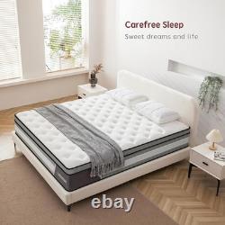 Double Mattress 4FT6 Hybrid 25CM Memory Foam Pocket Springs Medium Firm New