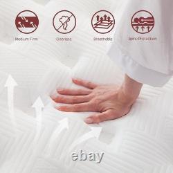 Double Mattress 4FT6 Hybrid 25CM Memory Foam Pocket Springs Medium Firm New
